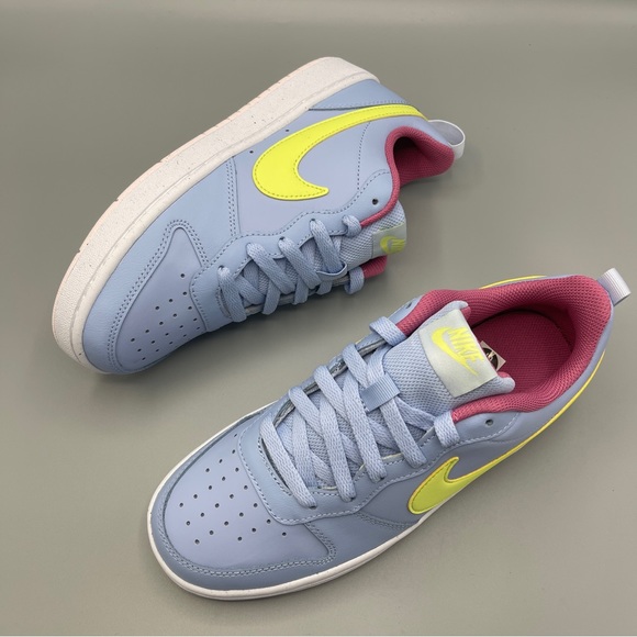 Nike Court Borough Low 2 Big Girl COBALT BLISS/LT LEMON TWIST - Picture 6 of 17